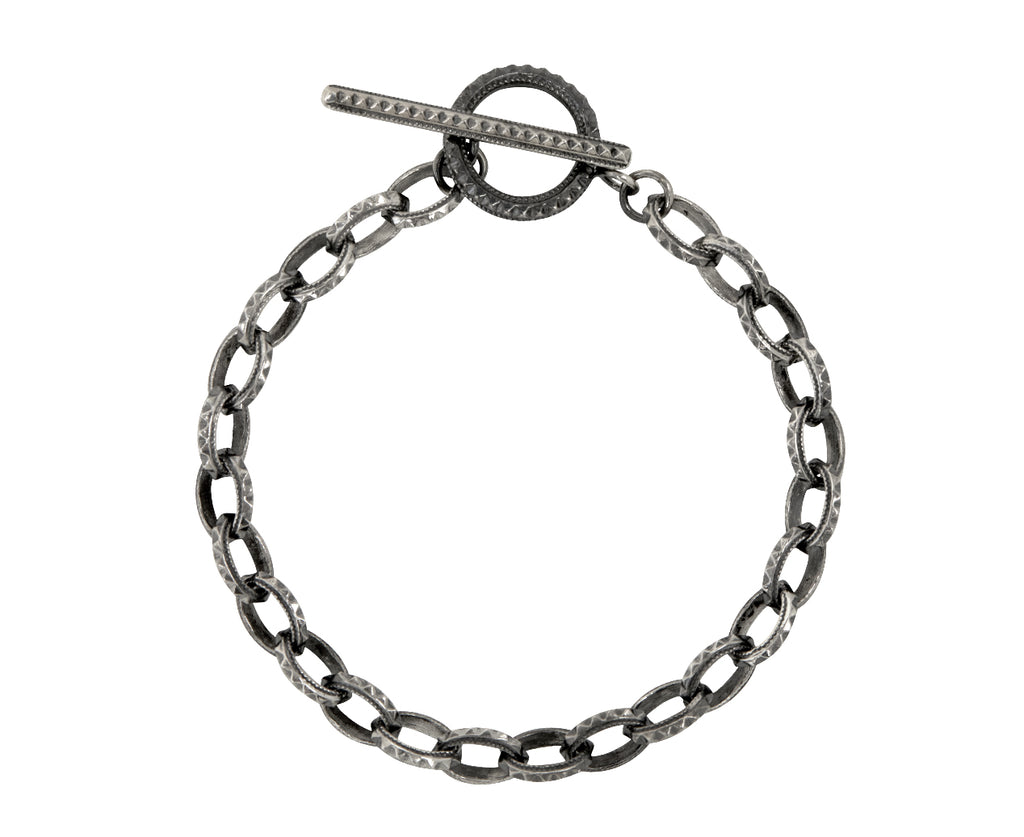 Rusty Thought Silver Link Bracelet