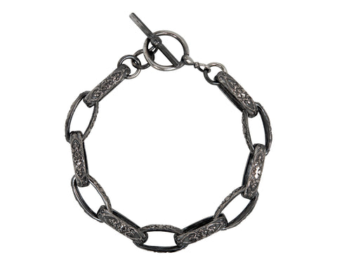 Rusty Thought Engraved Chain Bracelet