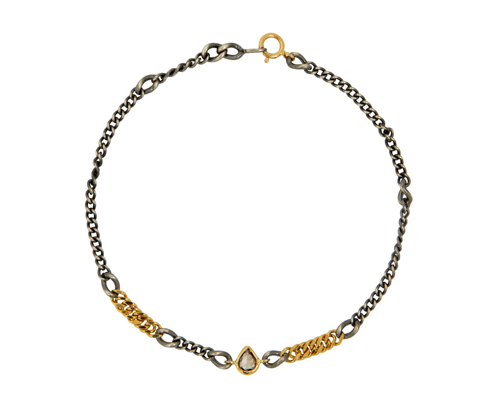 Rusty Thought Mixed Metal and Diamond Bracelet