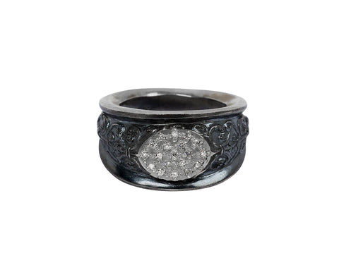 Rusty Thought Oval Pave Diamond Ring