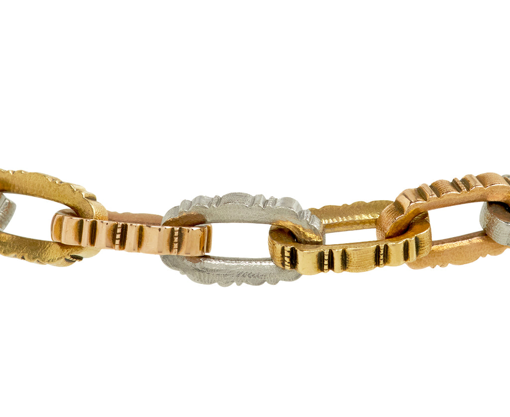 Mixed Metal Ridges Chain Bracelet