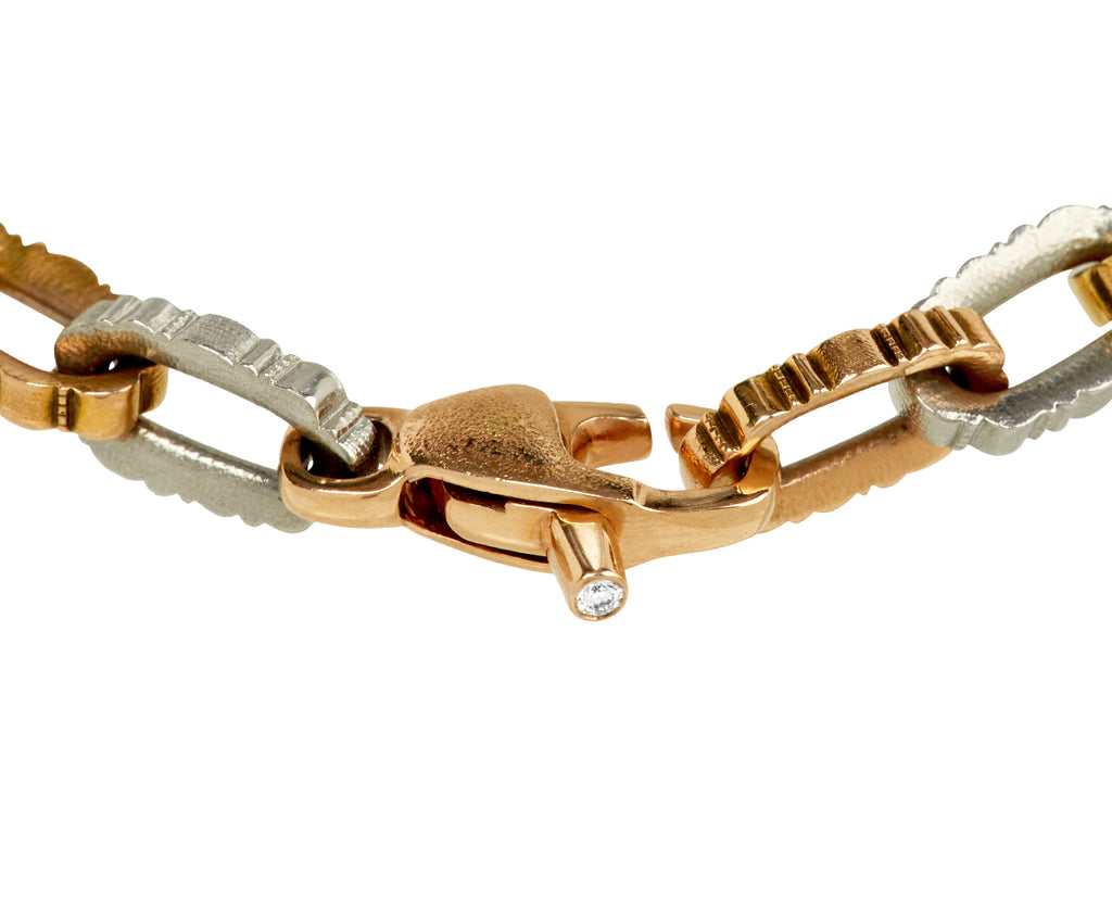 Mixed Metal Ridges Chain Bracelet