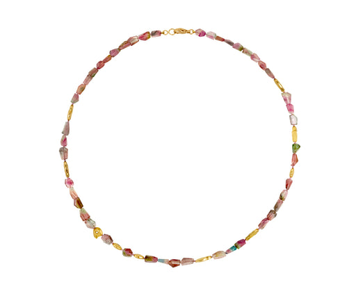 Pink Tourmaline Beads with Fable Animals and Characters