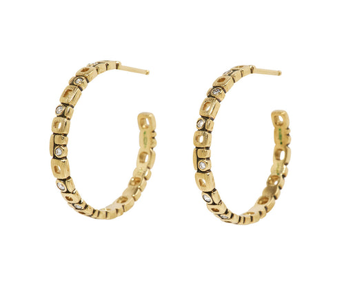 Diamond Micro Windows Hoop Earrings