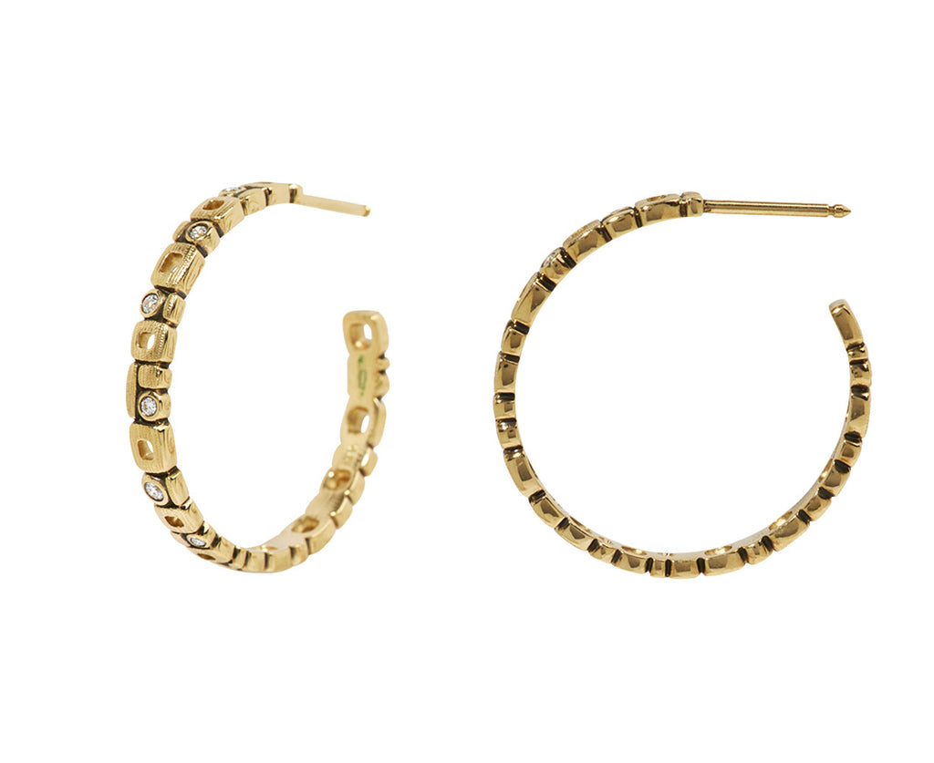 Diamond Micro Windows Hoop Earrings