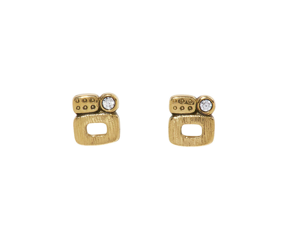Diamond Little Windows Stud Earrings