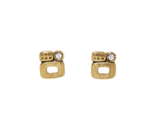 Diamond Little Windows Stud Earrings