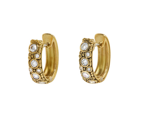 Diamond Oval Hoop Earrings