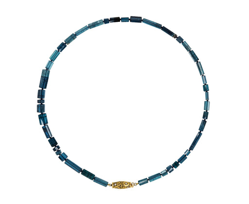 Blue Tourmaline Orchard Clasp Necklace