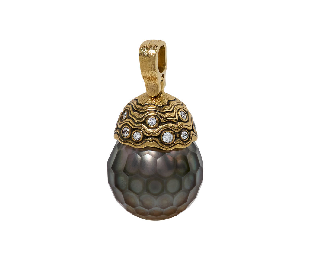 Diamond Capped Tahitian Pearl Pendant ONLY