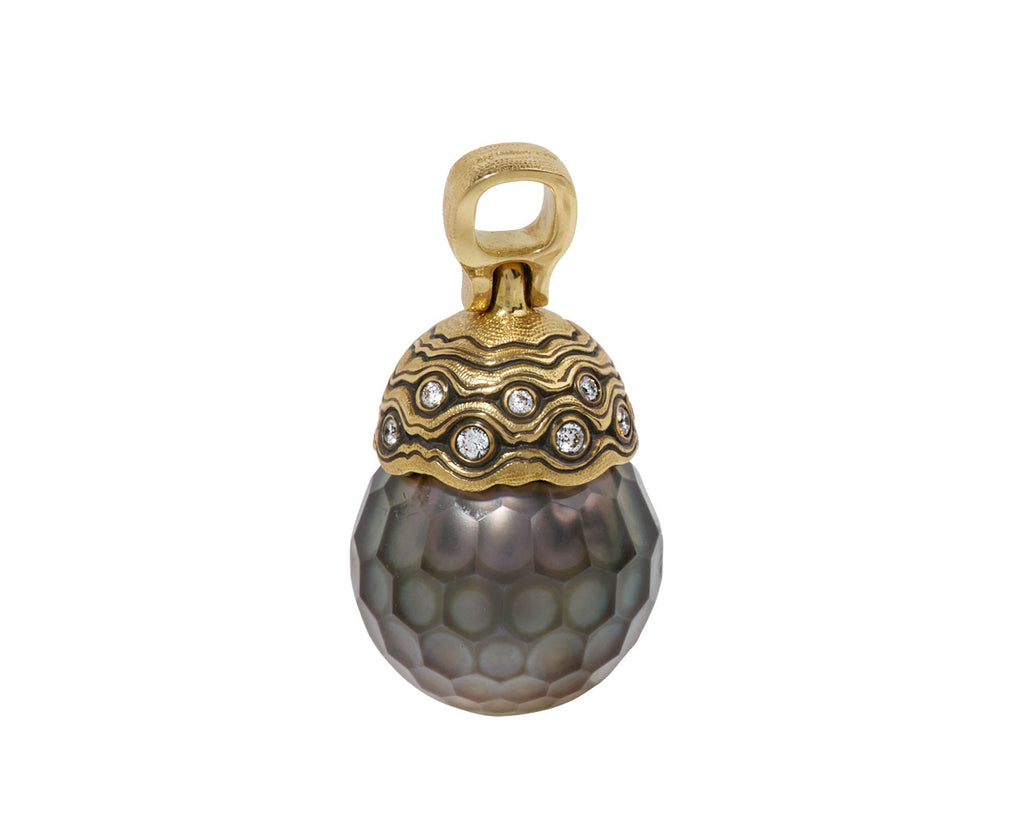 Diamond Capped Tahitian Pearl Pendant ONLY