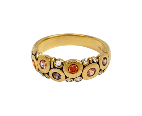 Alex Sepkus Cinnamon Spice Sapphire and Diamond Candy Dome Ring