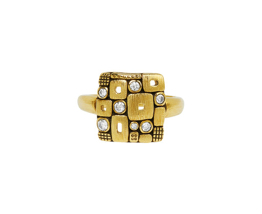 Square Windows Dome Ring