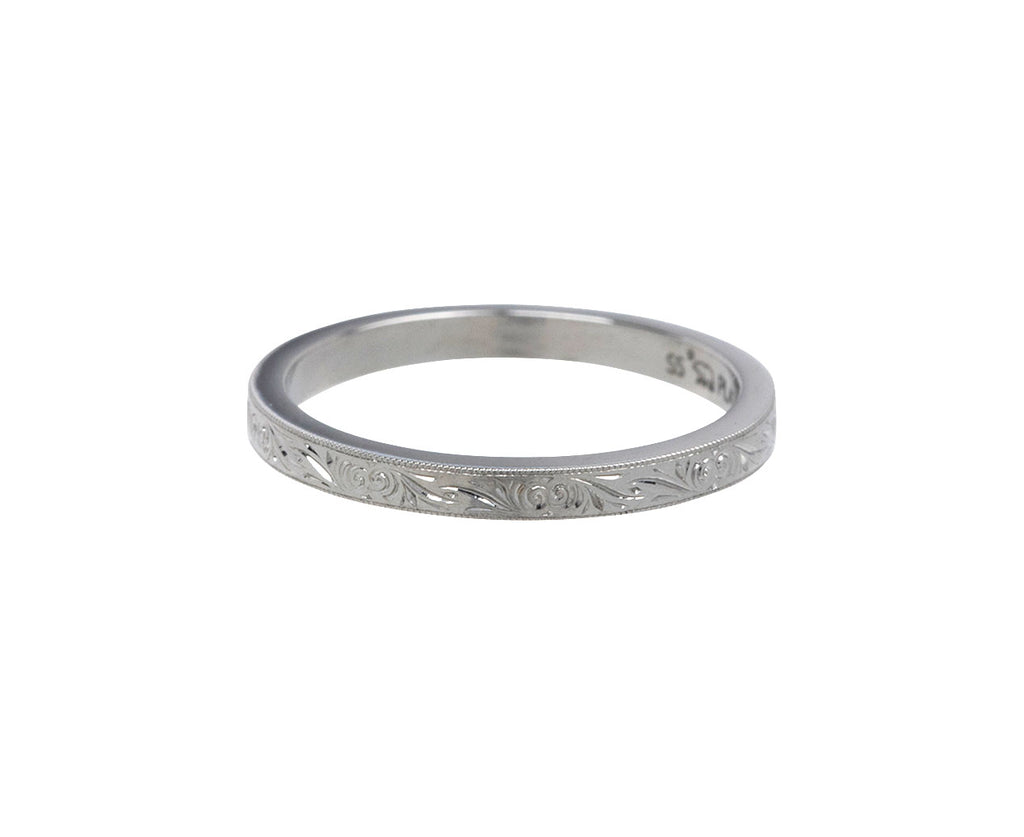 Platinum Hazel Engraved Band