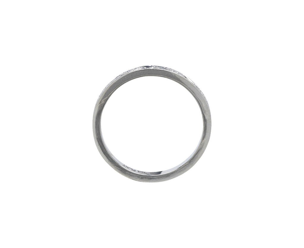 Platinum Hazel Engraved Band