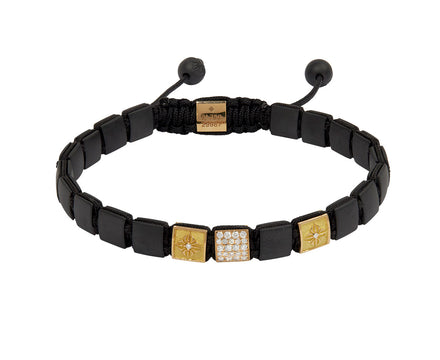 Black Ceramic and Diamond Bead Bracelet