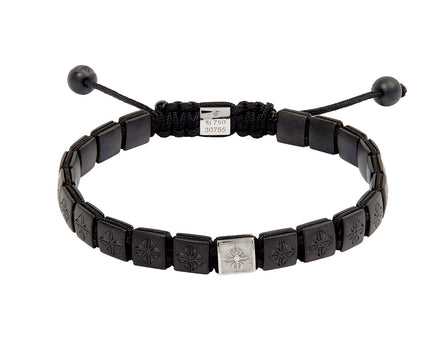 Ceramic and Gold Square Lock Bead Bracelet