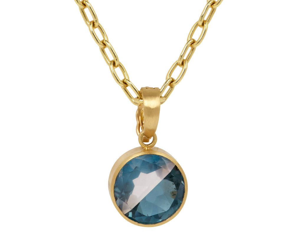Rose Quartz and London Blue Topaz Fused Gem Pendant ONLY