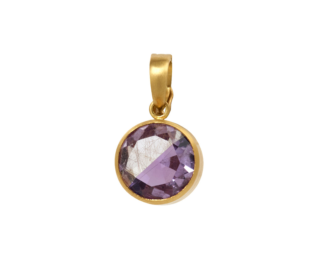 Rutilated Quartz and Ametrine Fused Gem Pendant ONLY