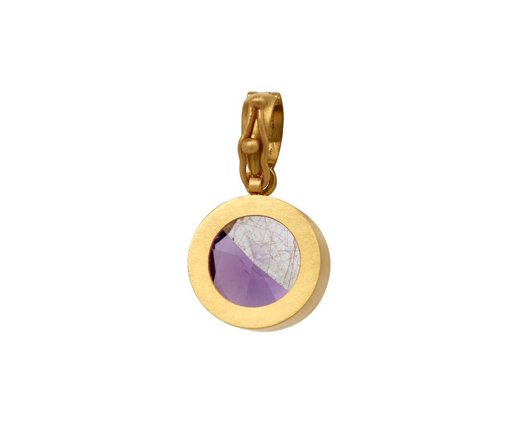 Rutilated Quartz and Ametrine Fused Gem Pendant ONLY