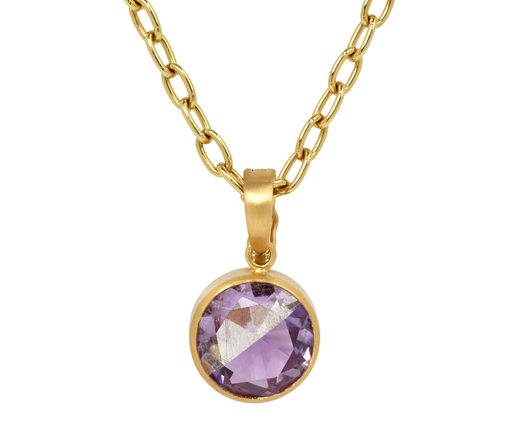 Rutilated Quartz and Ametrine Fused Gem Pendant ONLY