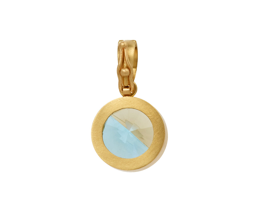 Blue Topaz and Lemon Quartz Fused Gem Pendant ONLY