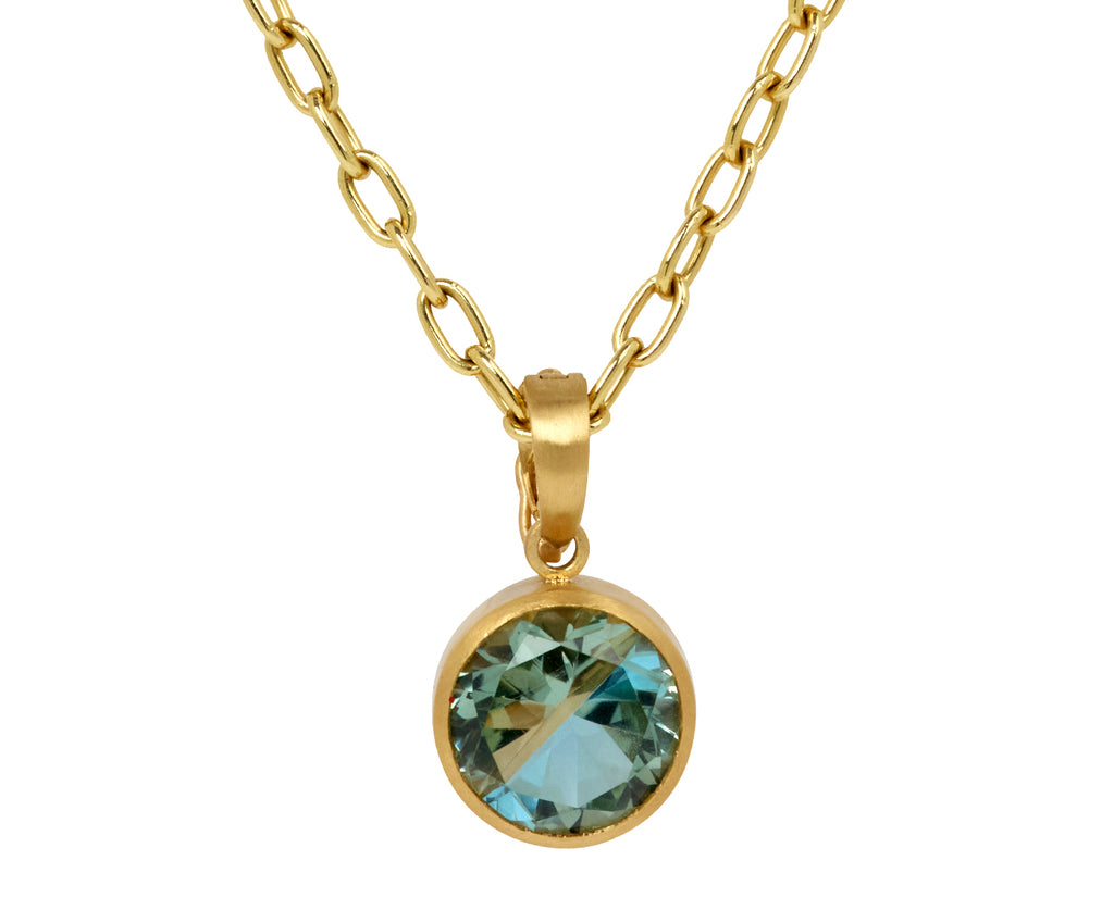 Blue Topaz and Lemon Quartz Fused Gem Pendant ONLY