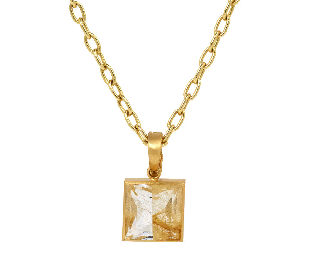 Rutilated Quartz Fused Gems Pendant ONLY