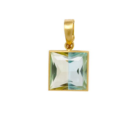 Lemon Quartz and Swiss Blue Topaz Fused Gem Pendant ONLY