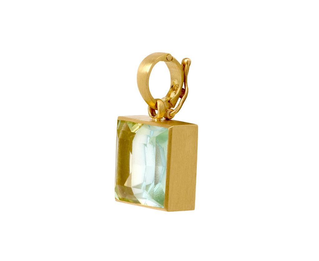 Lemon Quartz and Swiss Blue Topaz Fused Gem Pendant ONLY