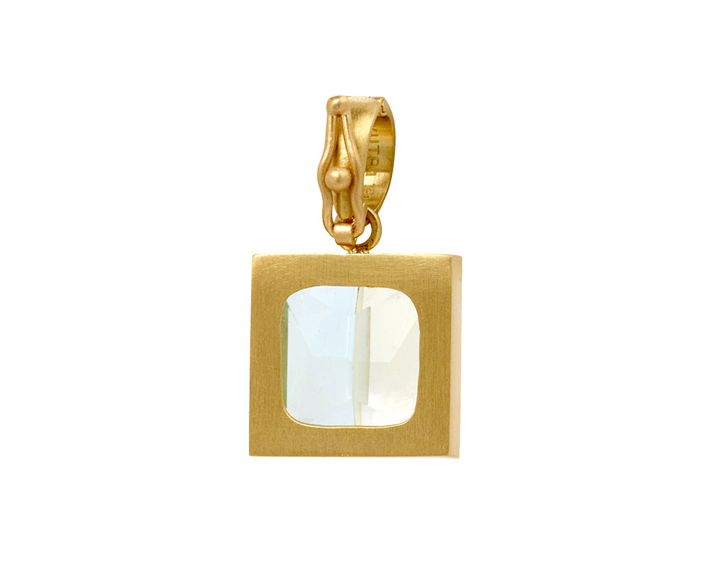 Lemon Quartz and Swiss Blue Topaz Fused Gem Pendant ONLY