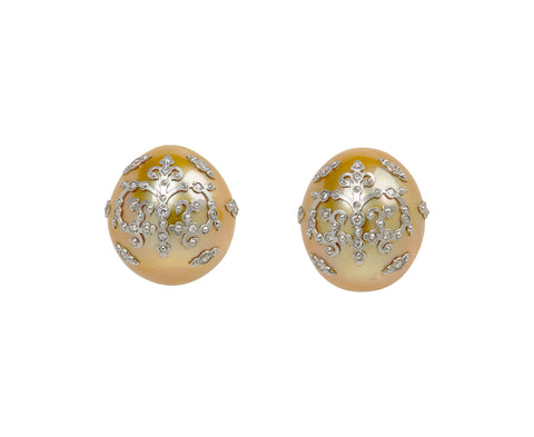 South Sea Pearl & Diamond Earrings