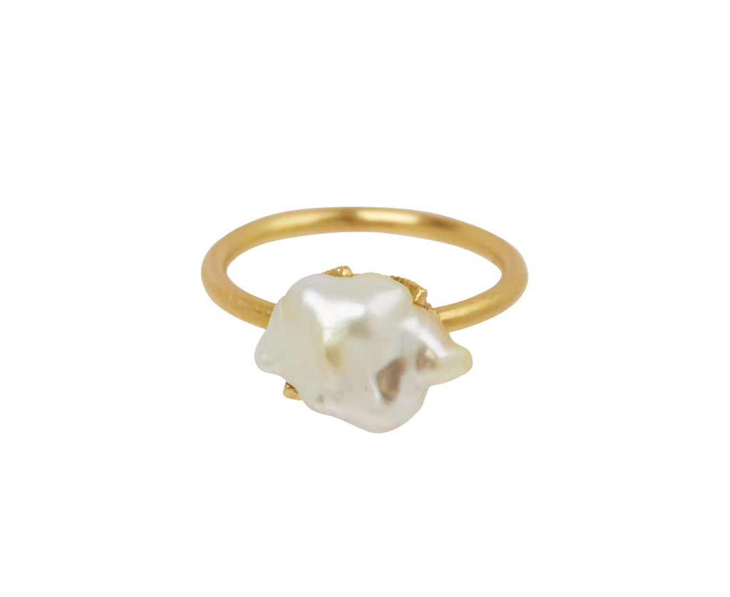 White South Sea Pearl and Diamond Coronet Ring