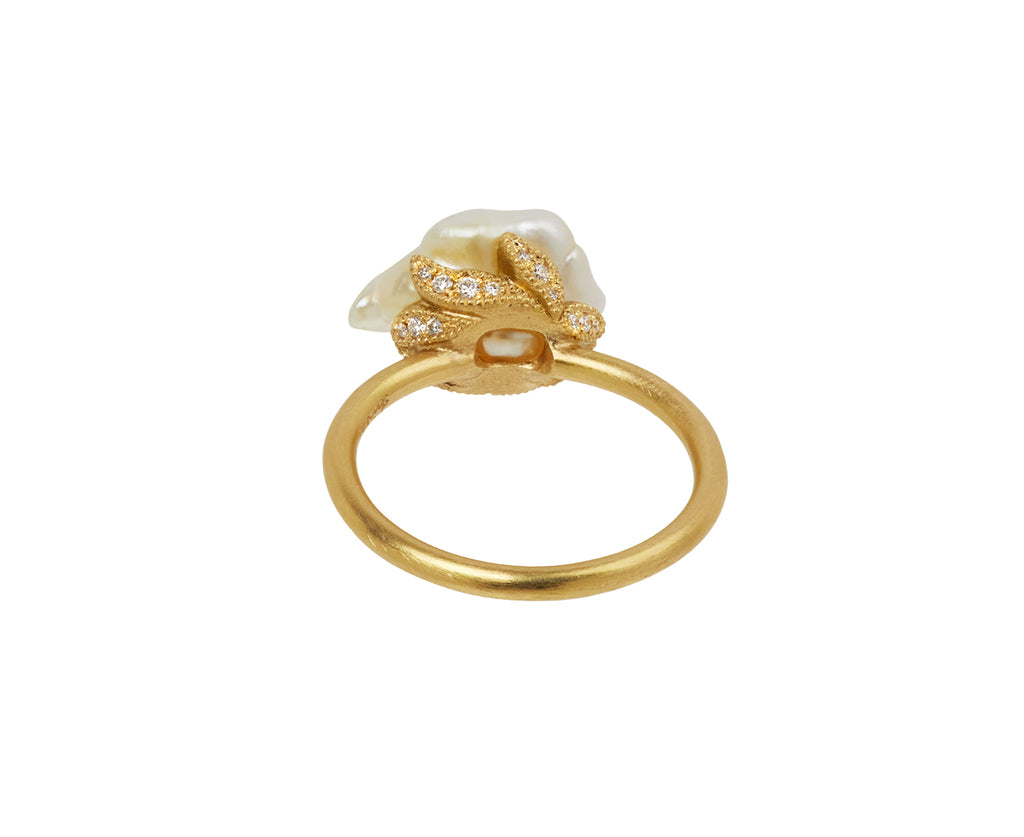 White South Sea Pearl and Diamond Coronet Ring