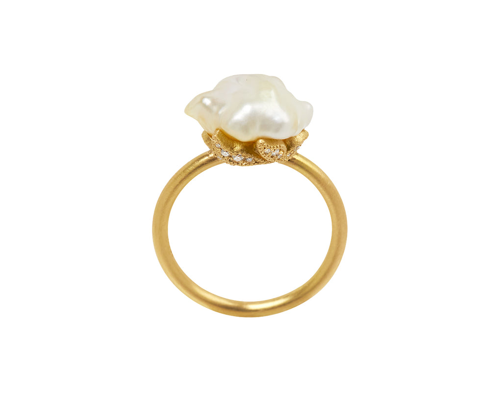 White South Sea Pearl and Diamond Coronet Ring