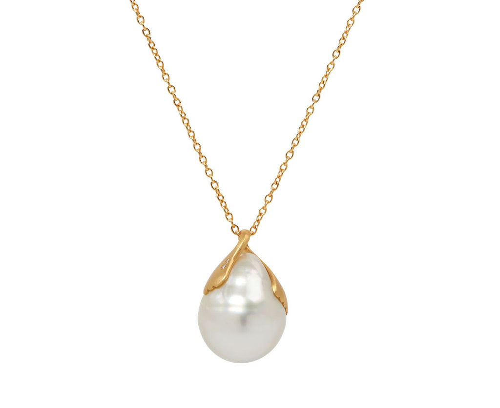 South Sea Pearl and Diamond Pendant Necklace