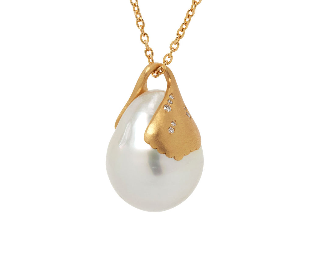 South Sea Pearl and Diamond Pendant Necklace