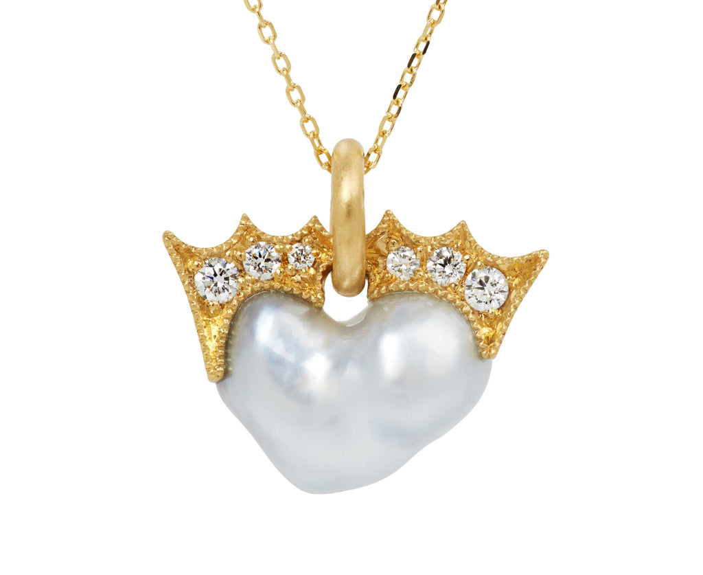 South Sea Pearl and Diamond Coronet Pendant Necklace