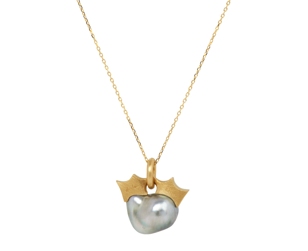 Gray South Sea Pearl and Diamond Coronet Pendant Necklace