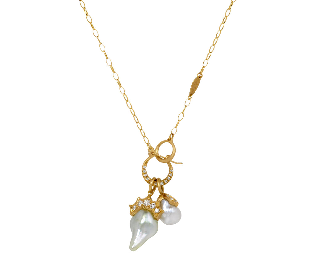Coronet Pearl Double Pendant Necklace