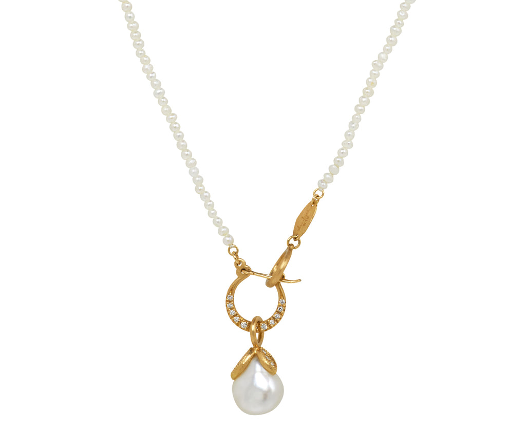 Freshwater Pearl Chain with Pearl Coronet Pendant Necklace