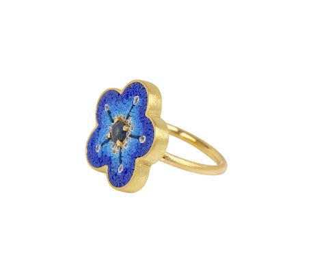 Blue Micromosaic Kelly Ring