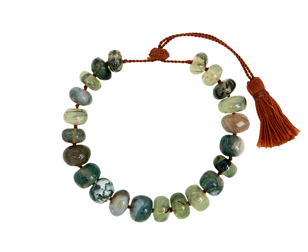 Lena Skadegard Rutilated Quartz and Agate Beaded Bracelet