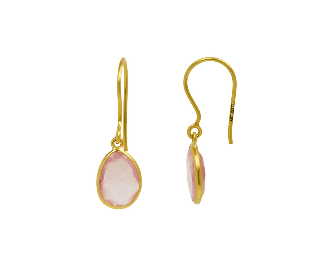 Rose Quartz Hanabi Drop Earrings