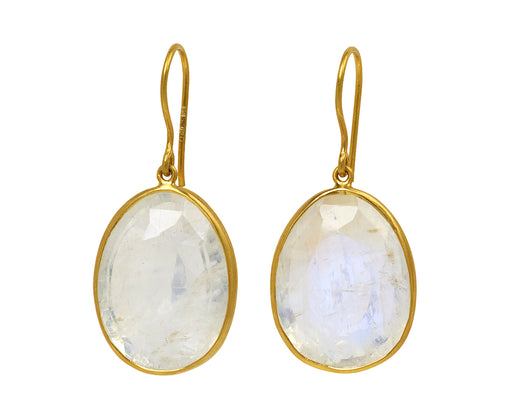 Rainbow Moonstone Theia Single Drop Earrings