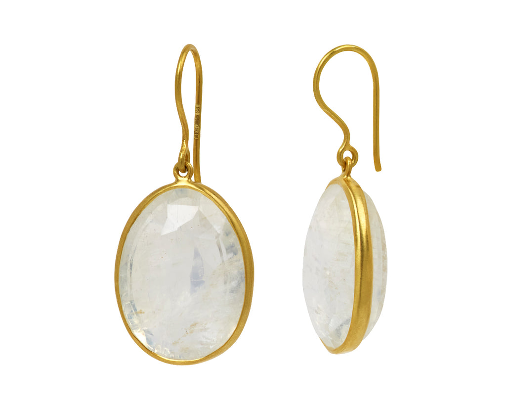 Rainbow Moonstone Theia Single Drop Earrings
