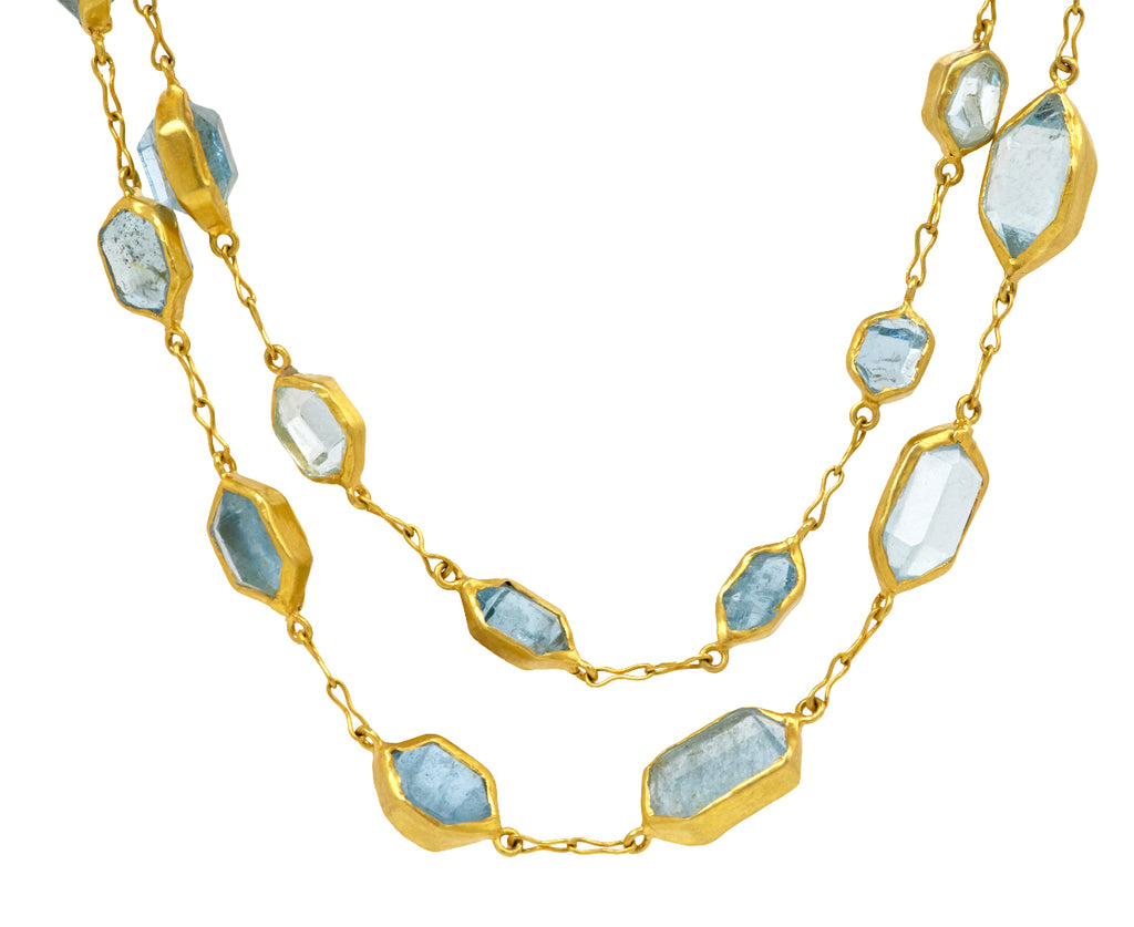 Aquamarine Cerulean Full Stone Necklace