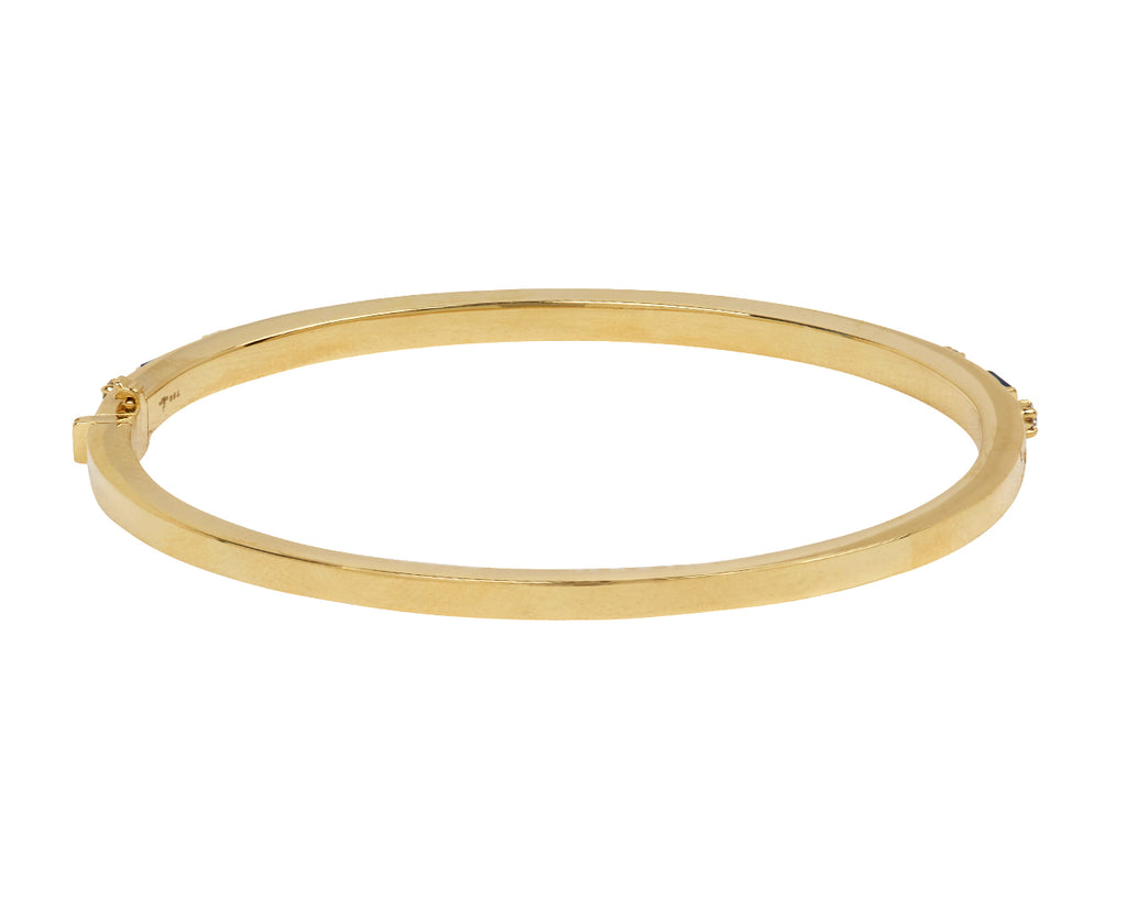 Diamond and Blue Sapphire Bangle Bracelet