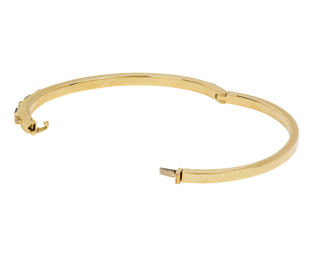 Diamond and Blue Sapphire Bangle Bracelet