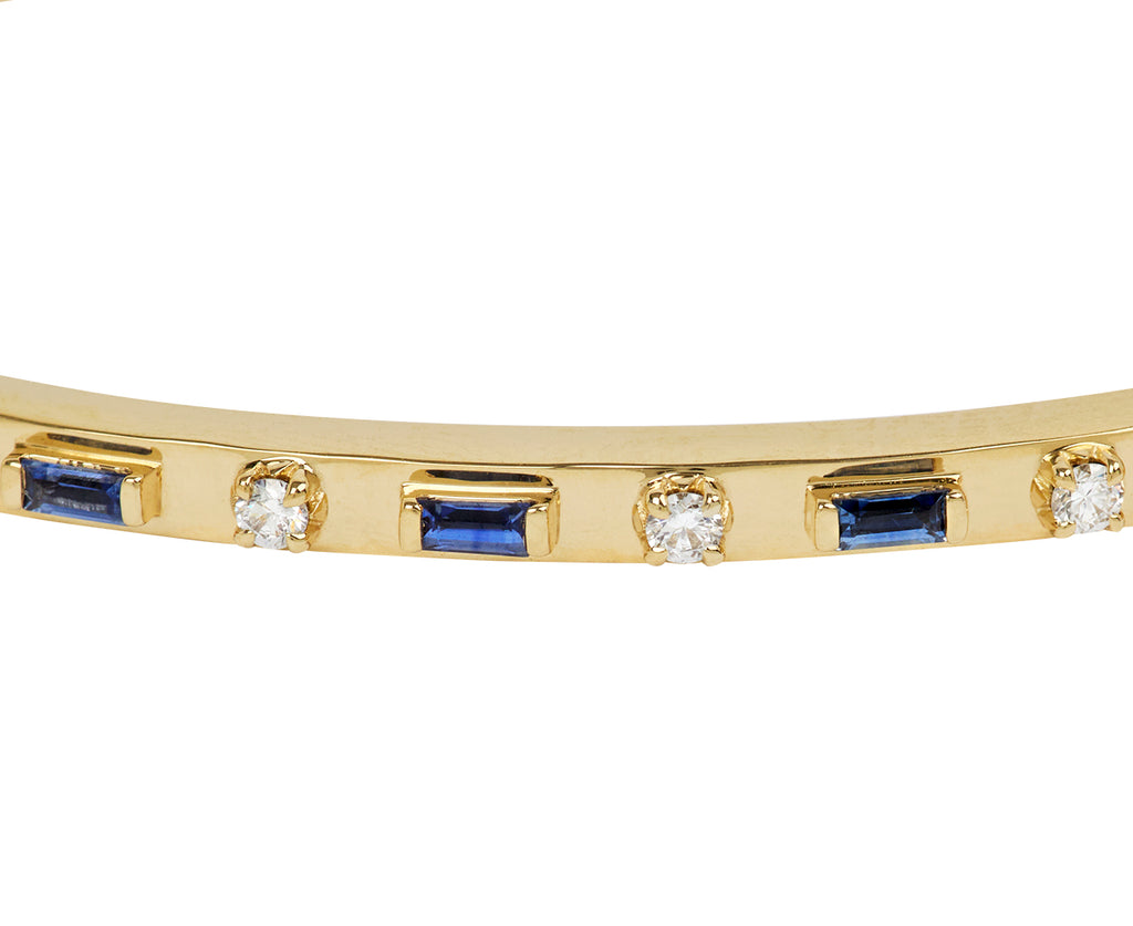 Diamond and Blue Sapphire Bangle Bracelet